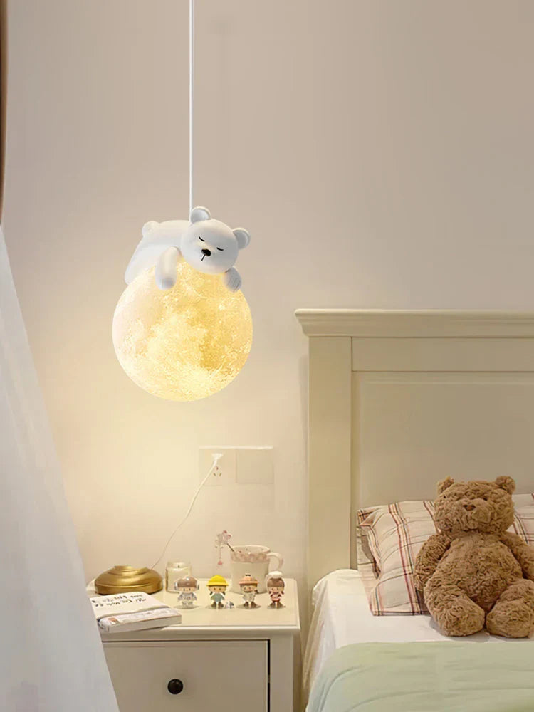 Moon LED Chandelier for Children's Room, Bedroom, Dining Room - Modern and Creative Lighting