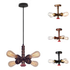 Industrial Water Pipe Ceiling Light Fixture for Living Room and Restaurant Decor