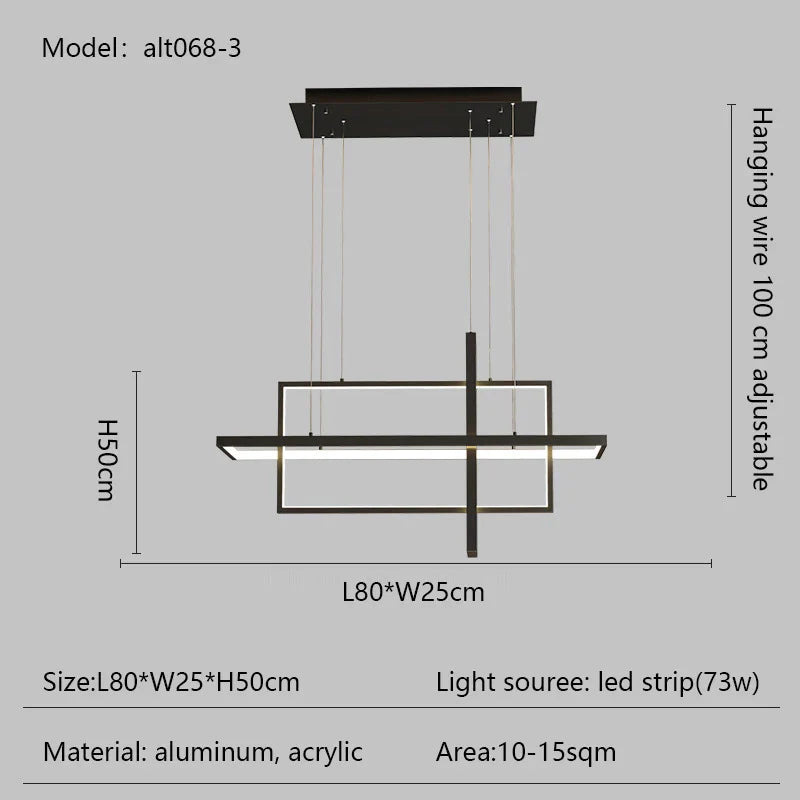LED Rectangle Pendant Lights for Dining Room and Kitchen