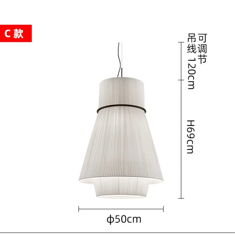 Folie Pendant Light: Modern Fabric Lampshade for Bedroom & Dining Room
