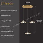 Gold Acrylic Chandeliers LED Pendant Lamp Modern Staircase Living Room Lighting