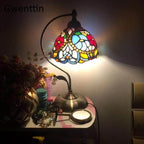 Stained Glass Tiffany Bedside Table Lamp for Home Bedroom Decor