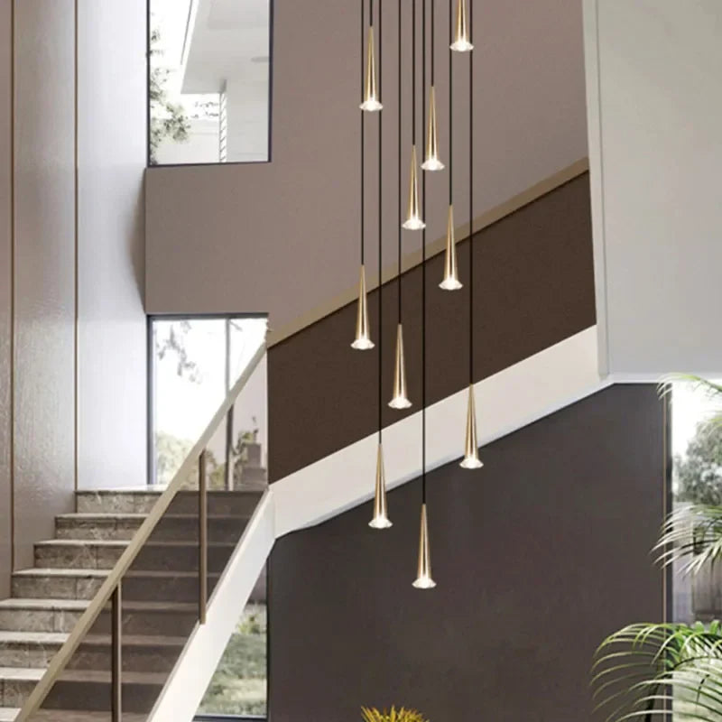 Modern Crystal LED Chandelier: Luxury Pendant Light for Staircase Suspension Island Display