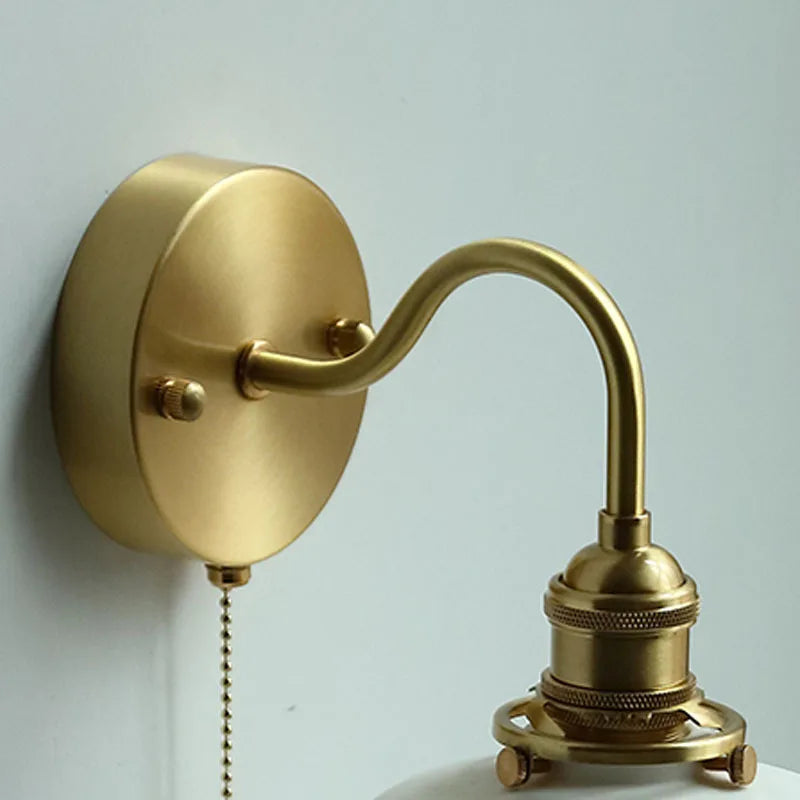 Copper LED Wall Sconce Mirror Stair Light with Pull Switch