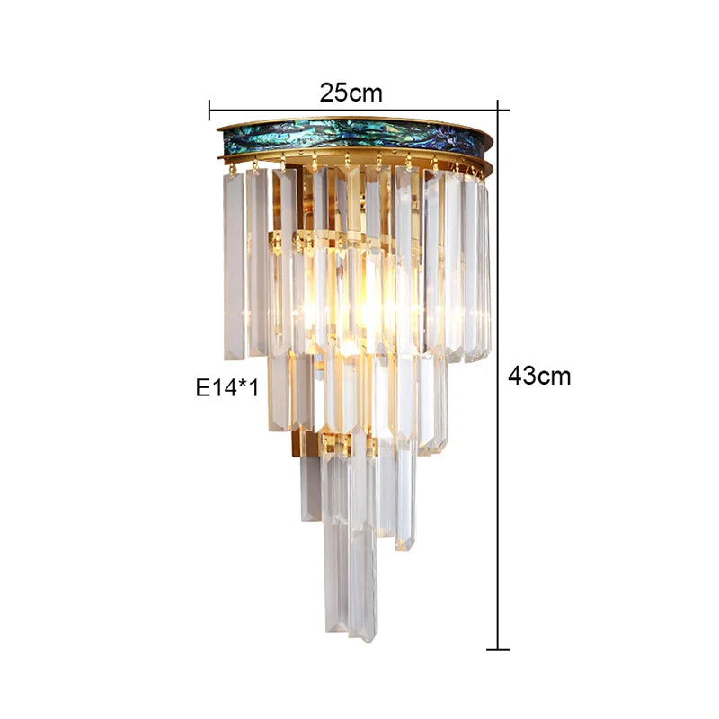 Shell Glass Rod Wall Lamp Modern Light Living Room Bedroom Study LED Lighting