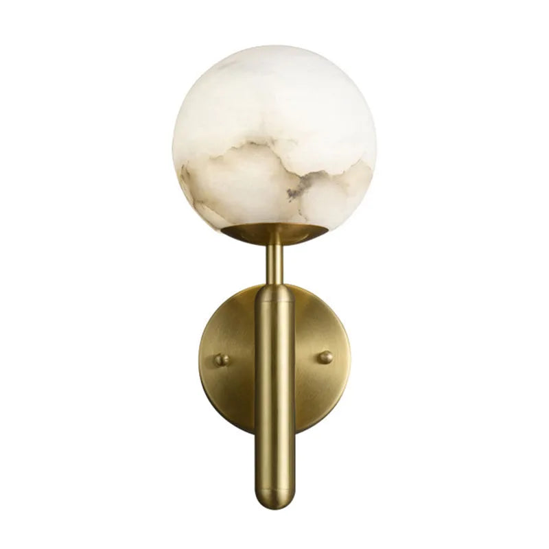 Copper Marble Ball Wall Lamp | Postmodern Luxury LED Lighting