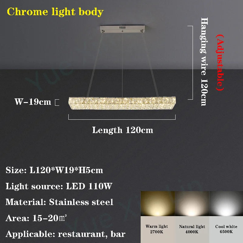 Modern Crystal LED Chandelier for Living and Dining Room Decor