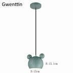 Cartoon Mouse Pendant Light: Nordic Iron Hanging Lamp for Children's Room, LED Lighting Fixtures