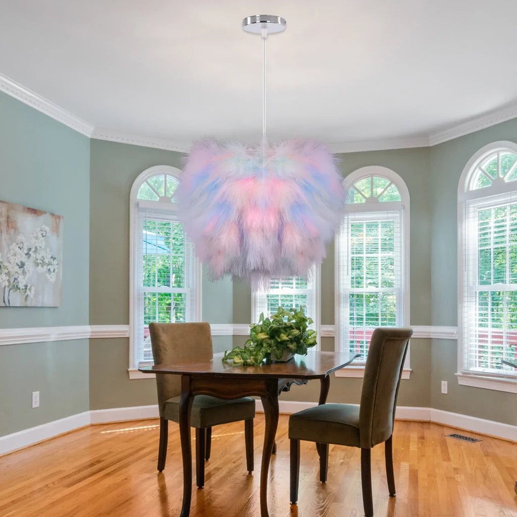 Fluffy Feather Pendant Light by - Nordic Chandelier for Living Room & Bedroom