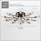 Crystal Ceiling Chandelier LED Fixture Lights for Living Room Bedroom by Samsarah Lighting