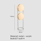 Nordic Personality Acrylic Ball Table Lamp Cream White LED Indoor Light