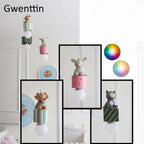 Kids Animal Pendant Lamp: Rabbit Lion Cat LED Ceiling Light Fixture