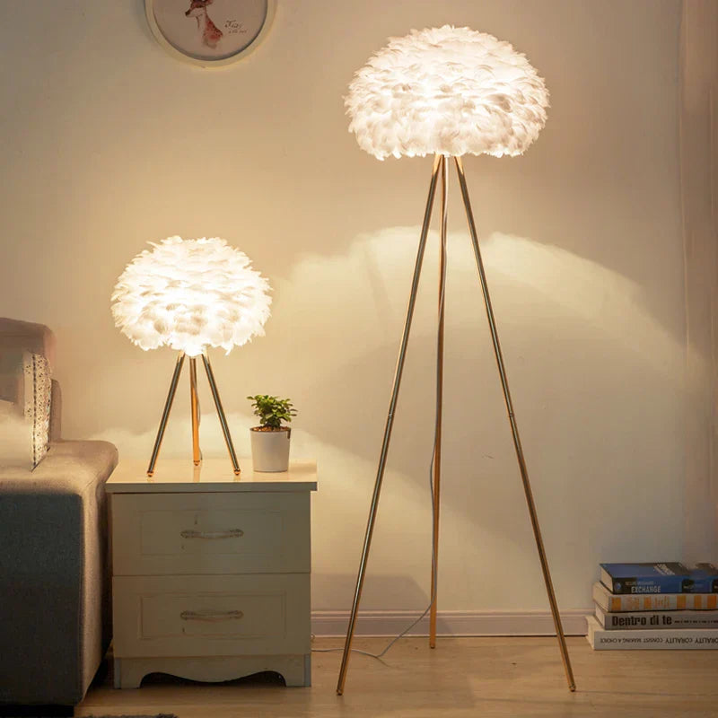 Nordic Feather Floor Lamp for Bedroom and Living Room Lighting