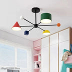 Modern Macaron LED Chandelier: Kids Room Decor, Indoor Hanging Light Fixtures