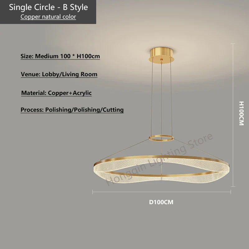 Acrylic Living Room Chandelier Pendant Light Fixture_LED Hanging Lamp