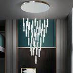 Modern Crystal Chandelier Villa Lighting - Chrome Gold Stainless Steel Dining Table LED Chandelier