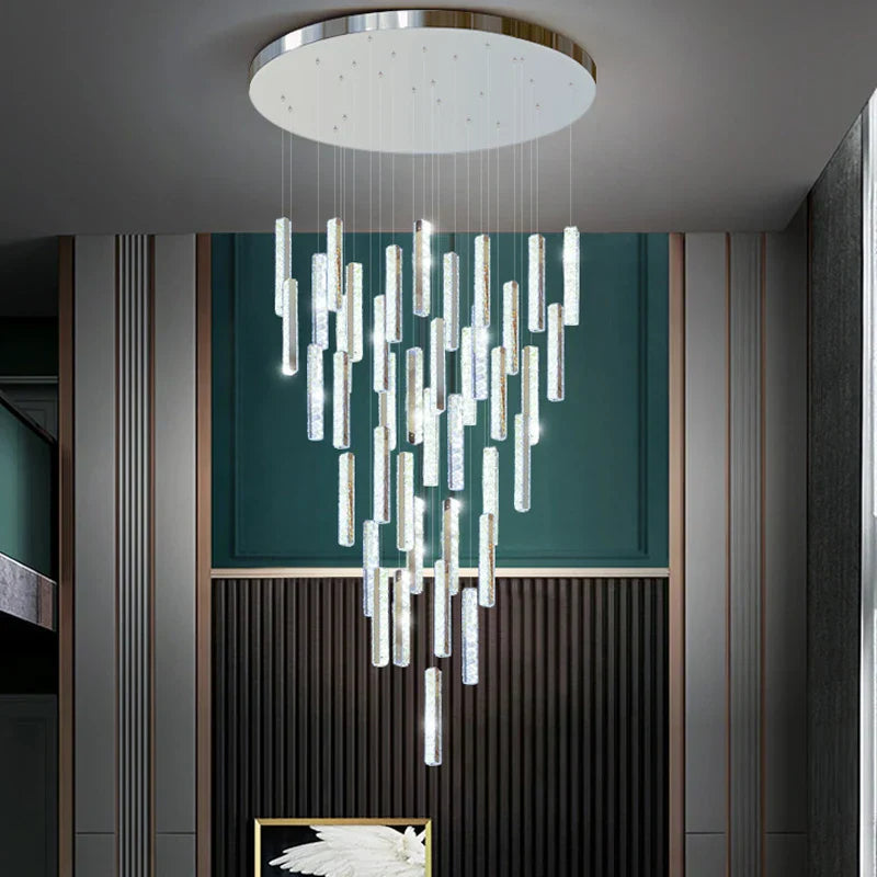 Modern Crystal Chandelier Villa Lighting - Chrome Gold Stainless Steel Dining Table LED Chandelier