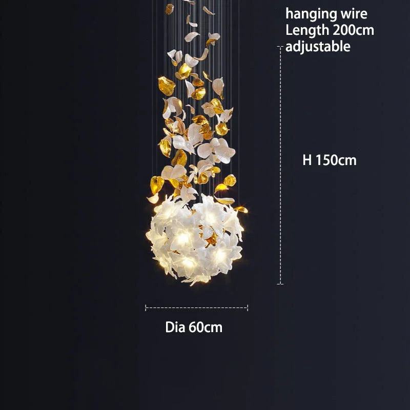 Crystal Flower Chandelier: Luxury Ceiling Pendant Light for Home Decor