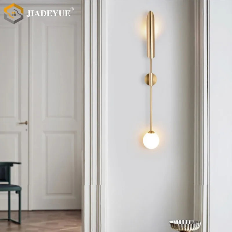 Gold LED Single Head Wall Lamp for Living Room, Bedroom, and Corridor