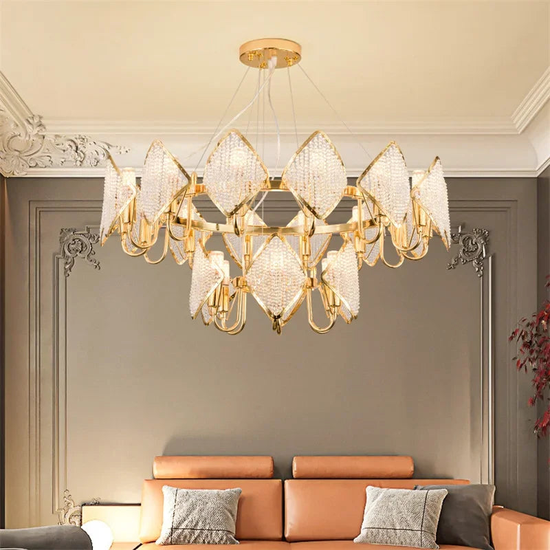 Crystal Chandelier Pendant Light: Elegant Modern Luxury for Living Room Decor