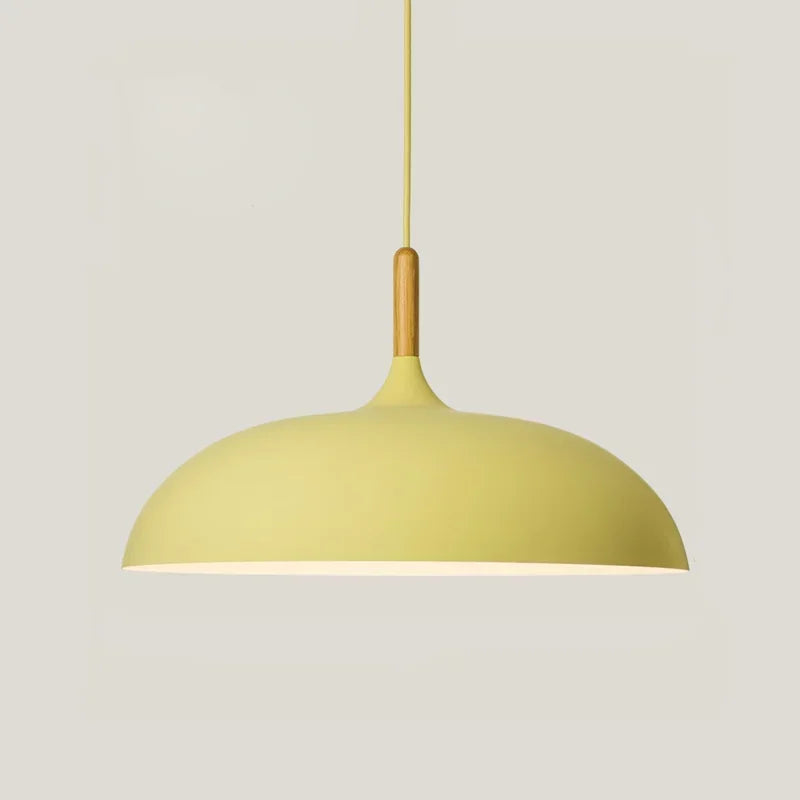 Minimalist Wooden & Aluminum Pendant Lamp for Living Room, Bedroom, Study & Corridor