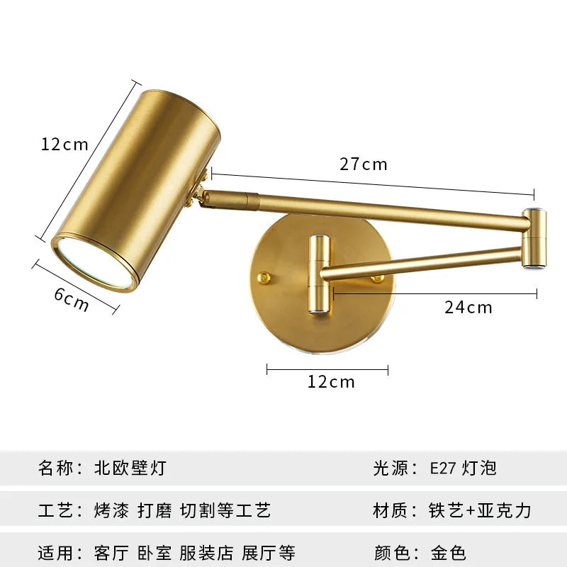 Rotatable E27 LED Wall Sconce for Home Decor