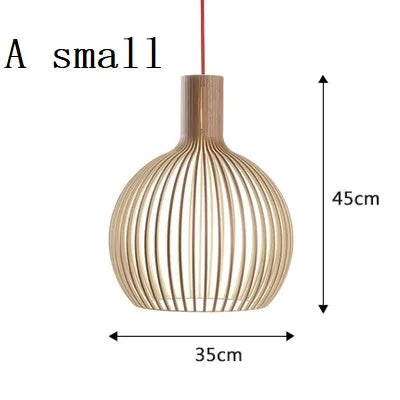 Wooden Birdcage Pendant Lamp: E27 Indoor LED Lighting for Dining Room & Bar