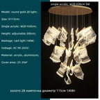 Acrylic Leaf Chandelier LED Light Dimmable Luxury Pendant for Home Decor