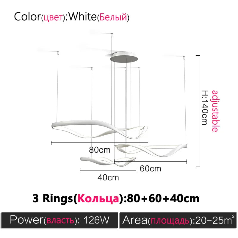 Modern LED Living Room Chandelier Creative Nordic Hall Lamps