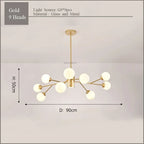 Gold Black LED Ceiling Chandelier for Living Room Bedroom Lighting Fixtures