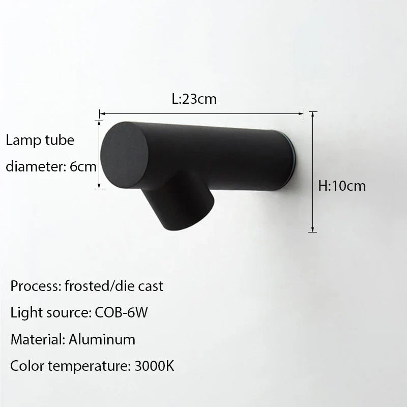 LED Wall Sconce: Aluminum Creative Indoor Outdoor Lamp for Living Room Bathroom