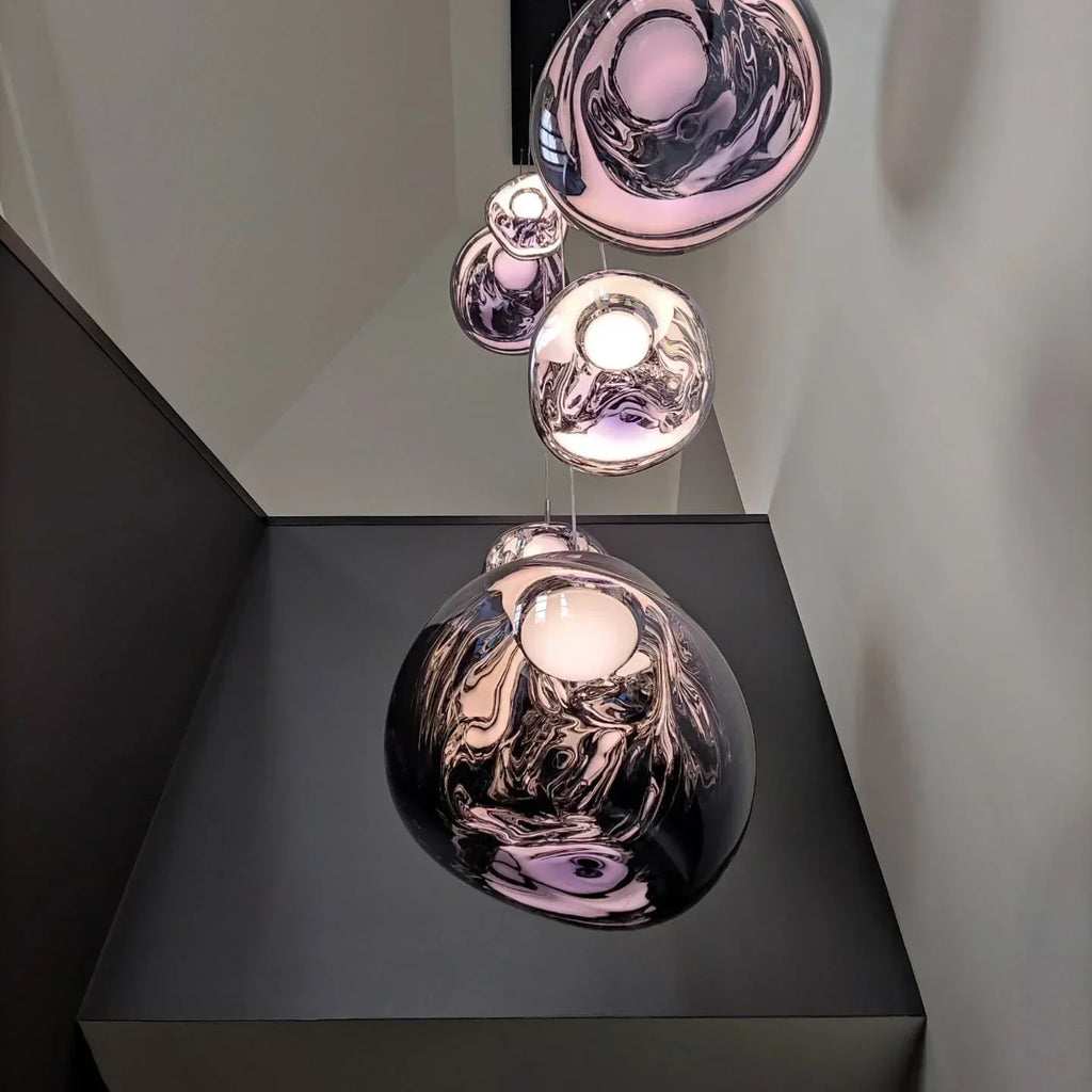 Lava Glass LED Chandelier Pendant Light Modern Indoor Hanging Lamp for Home Decor