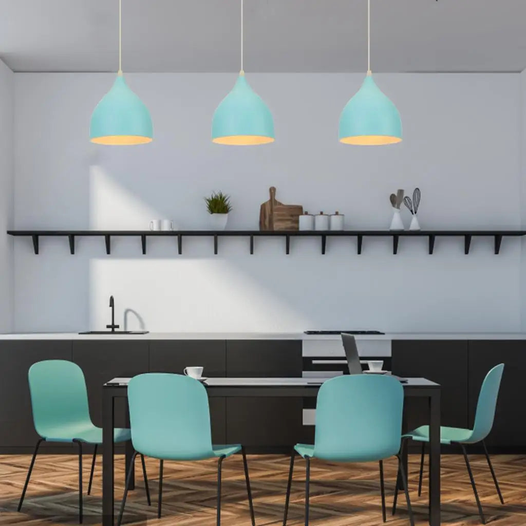 Blue Nordic Pendant Lights E27 Modern Hanging Lamps for Living Dining Kitchen