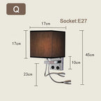 Modern Wood Iron LED Wall Lamp for Living Room Bedroom Lighting Sconce Nightlight
