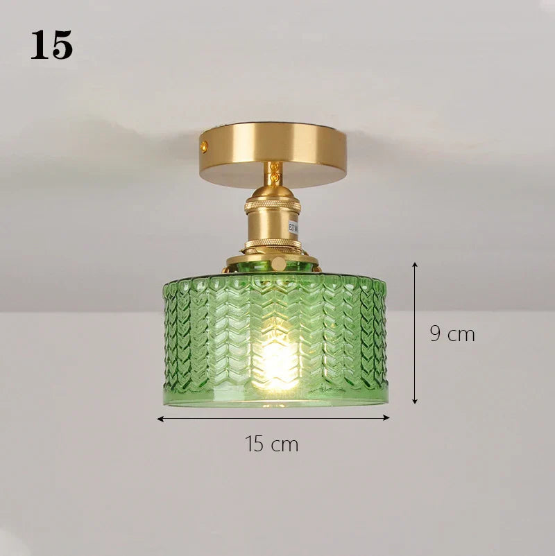 Glass Shade Pendant Ceiling Lamp for Kitchen Aisle Bedroom LED Lights Fixtures