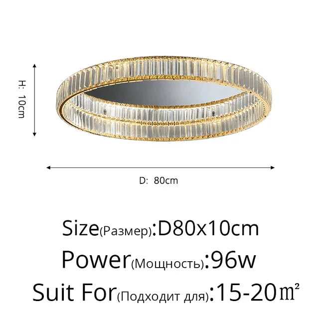 Luxury Crystal Round Pendant Chandelier for Living Room & Bedroom