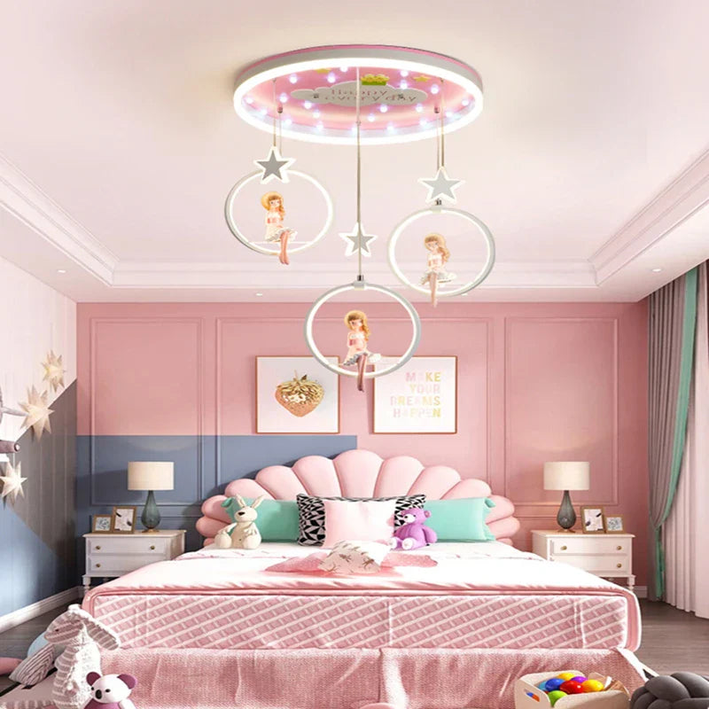 Cartoon Princess Chandelier: Modern Kids Room Decor