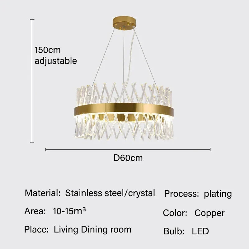 Luxury Crystal LED Pendant Lights by - Elegant Home Lighting Chandelier Fixture