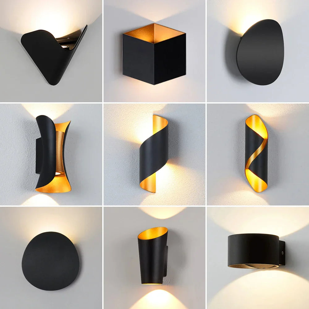 Modern Nordic Aluminum LED Wall Lamp for Living Room Bedroom Bedside Sconce