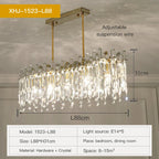 Crystal Pendant Chandelier: Luxury LED Decor for Living Room & Kitchen