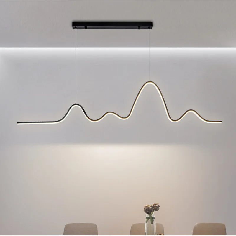 Modern Dining Room LED Chandelier & Hanging Lamps with Sleek Aluminum Design