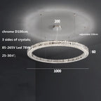 Crystal LED Chandelier: Modern Luxury Chrome Steel & Clear K9 Crystal Lighting