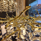 Nano Crystal Chandelier Horse Eye Pendant LED Lighting for Luxury Living Room & Hall