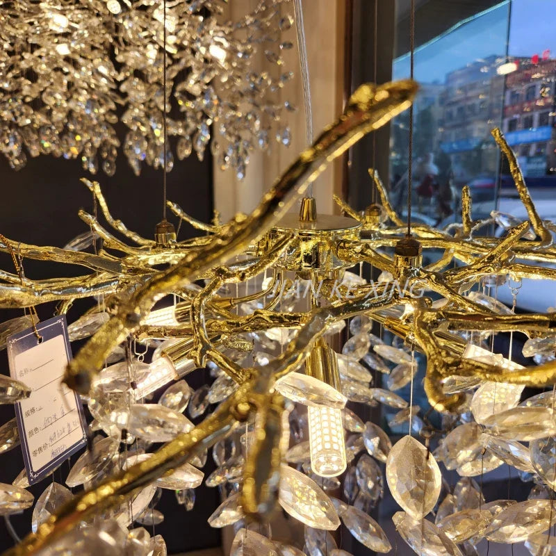 Nano Crystal Chandelier Horse Eye Pendant LED Lighting for Luxury Living Room & Hall