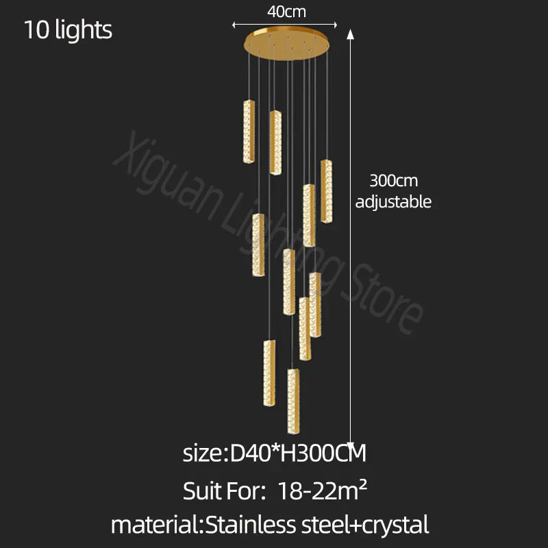 Modern Crystal Chandelier: Luxury Lighting for Living Room, Dining, Cafe, Staircase