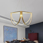 Stainless Steel LED Chandelier, Elegant Half Circle Pendant Lamp for Home and Hotel