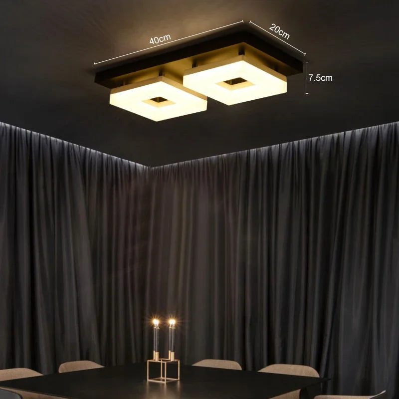 Modern Square LED Ceiling Light for Corridor, Hallway, Bedroom - Simple & Stylish Room Lighting