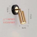 Modern Gold Rotatable COB LED Wall Sconce Spotlight for Home & Restaurant