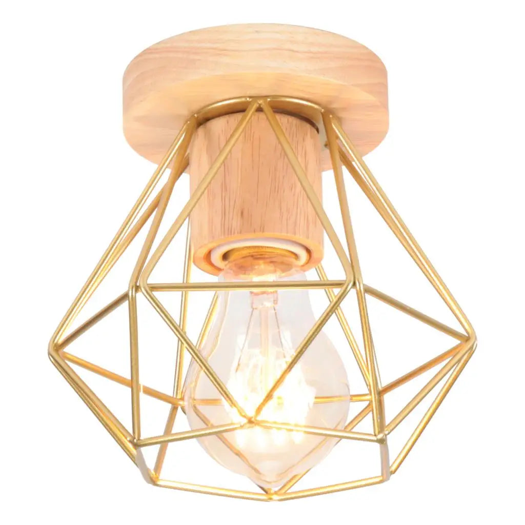 Vintage Industrial Wood Ceiling Lights Retro Loft Plafonniers for Home Decor