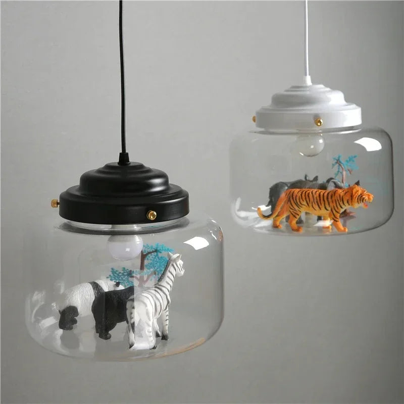 Nordic Cartoon LED Pendant Lights: Cute Animal Design for Kids Room, Bedroom Decor